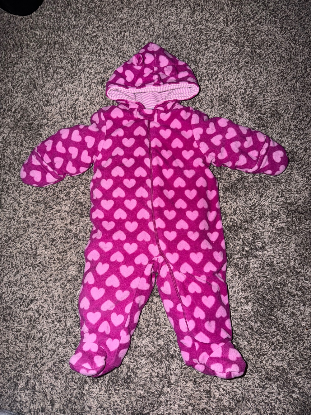 Pink Heart Warm Snowsuit